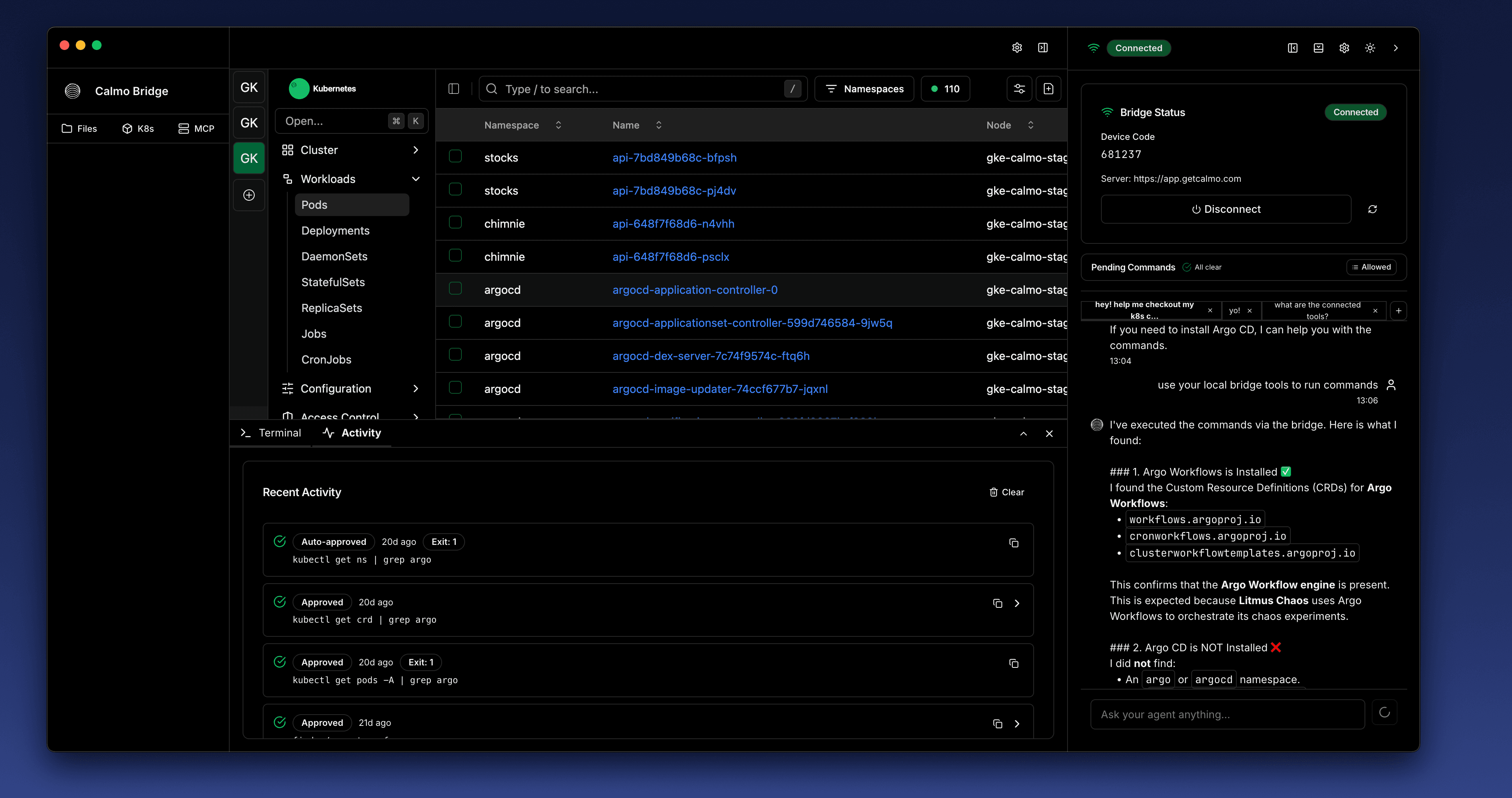 Command approval flow with risk labels